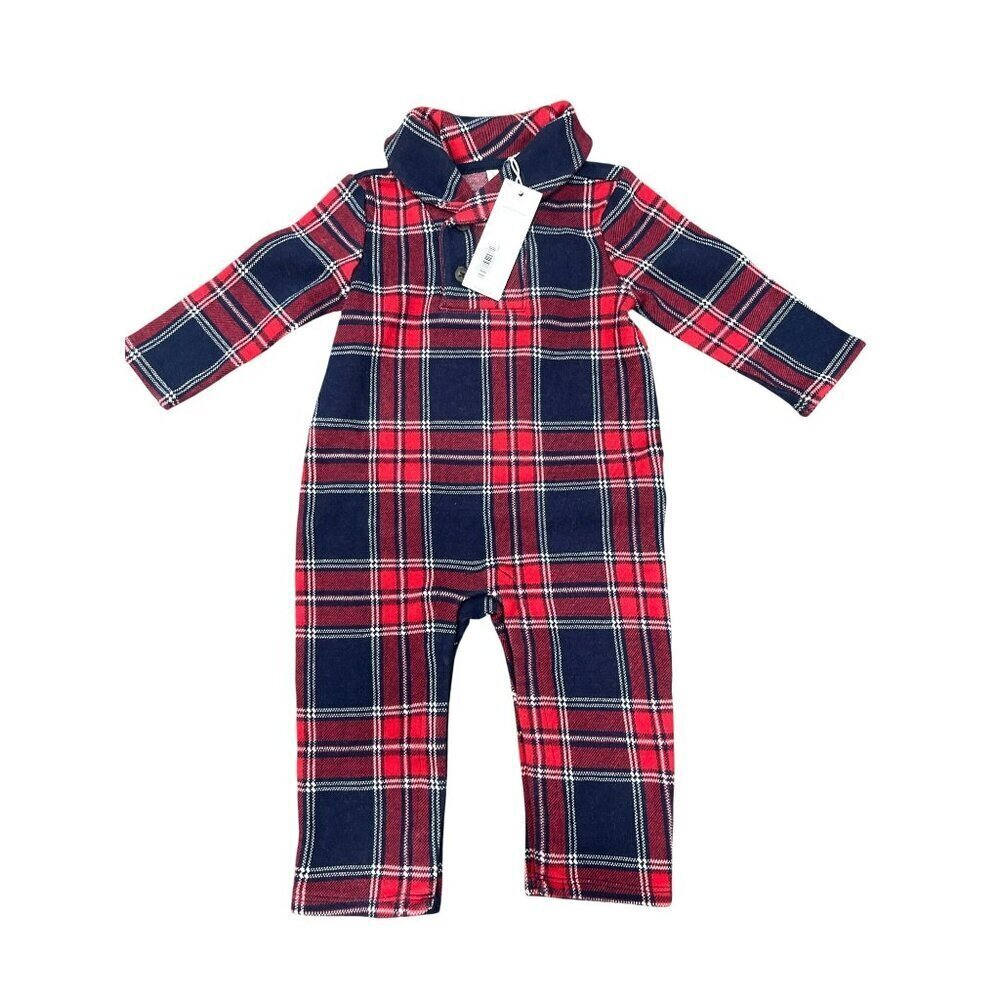 Janie and Jack $54 Plaid One Piece Jumpsuit Sz 6 to 12 months NWT